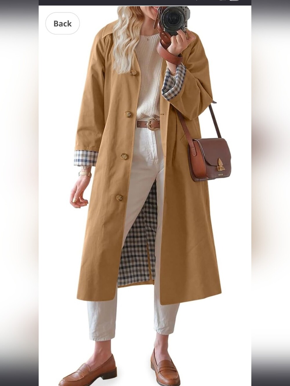 Tankaneo Womens Long Trench Coat Single Breasted Oversized Windproof Overcoat Fa